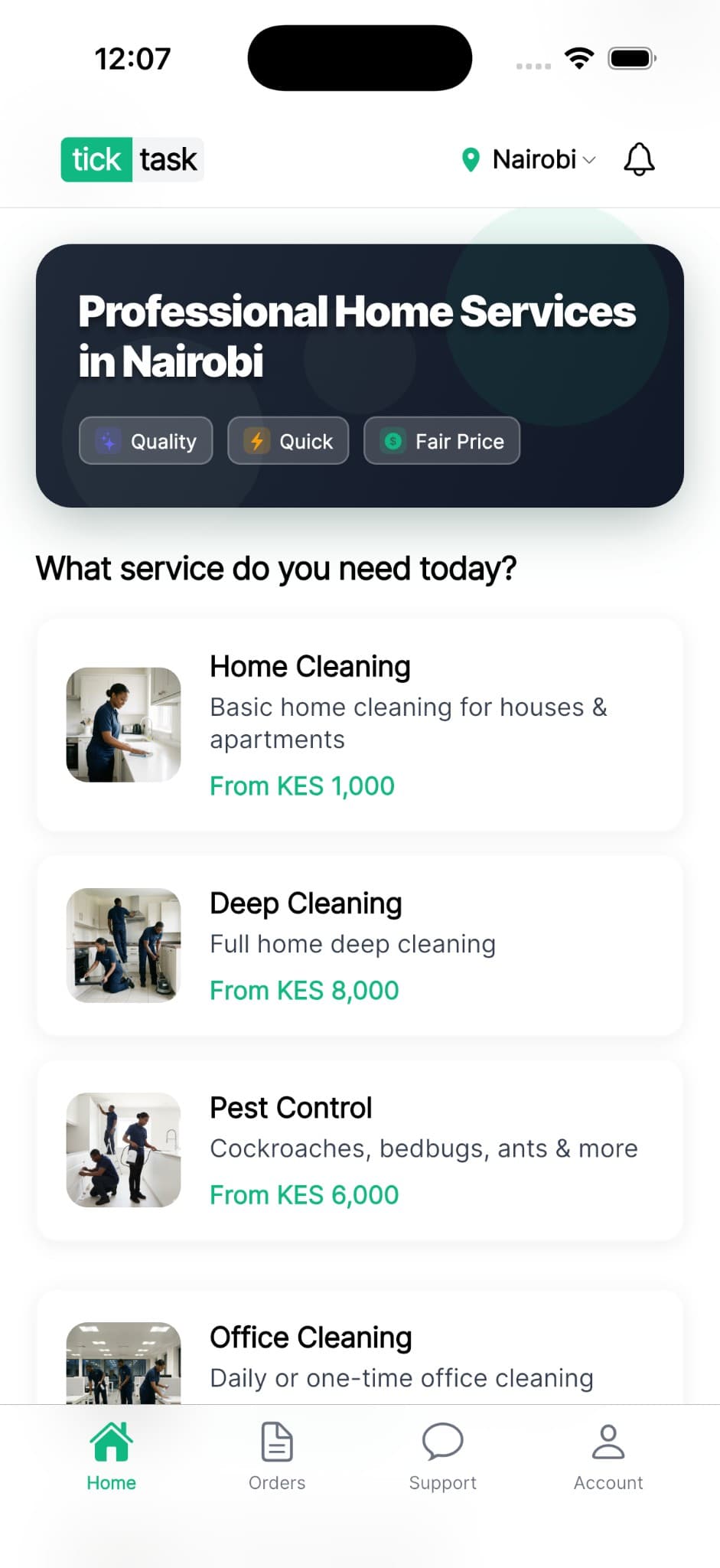 Homio app - Book home services in Nairobi